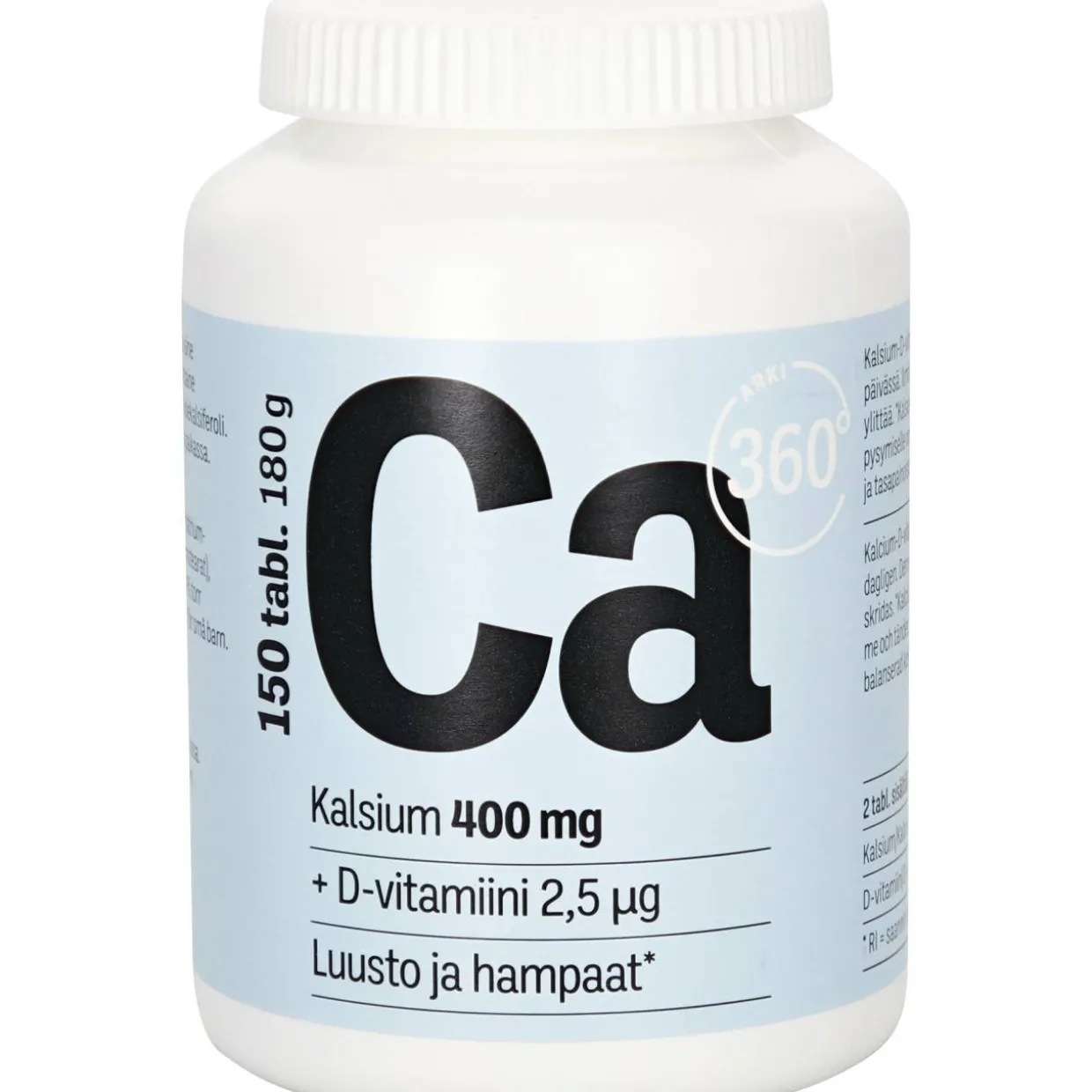 Kalsium + D-vitamiini Arki 360° 150 tabl