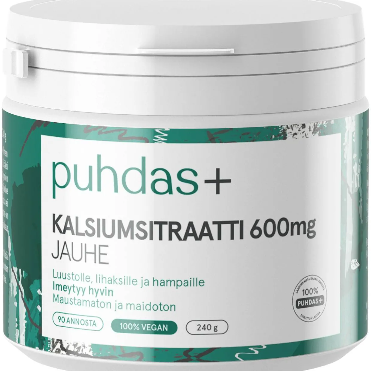 Kalsiumsitraatti Puhdas+ 600 mg 240 g