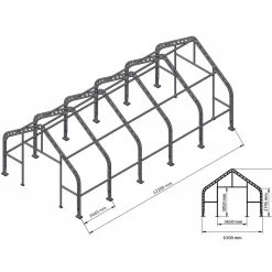 Kalustohalli Ranch Premium 6,1 x 12,2 x 4,88 m 900 g