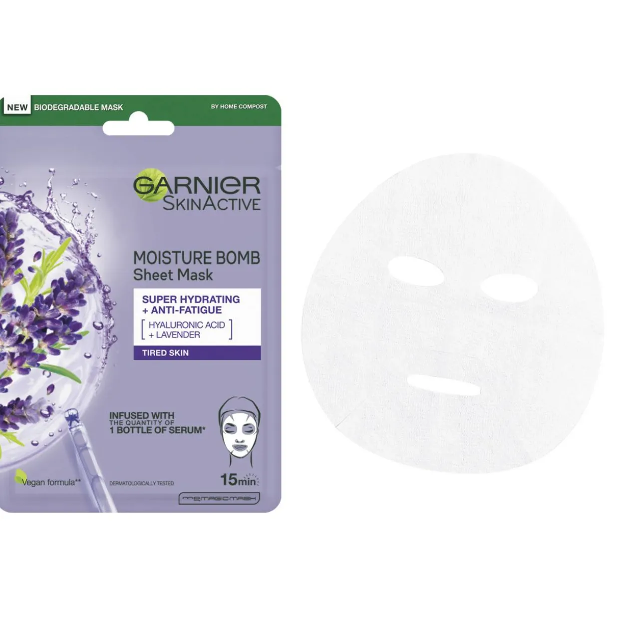 Kangasnaamio Garnier 28 g Moisture Bomb Super Hydrating + Anti-Fatigue