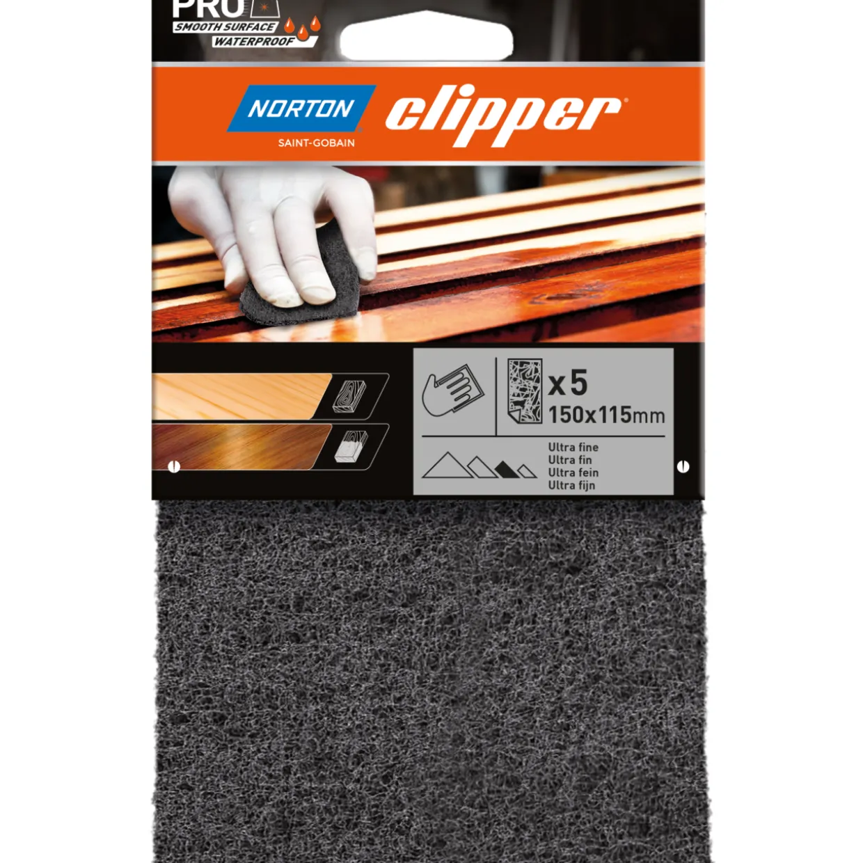 Karhunkieliarkki Norton Clipper 150 x 115 mm extra fine, 5 kpl