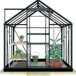 Kasvihuone Lykke Hybrid 5m2, musta