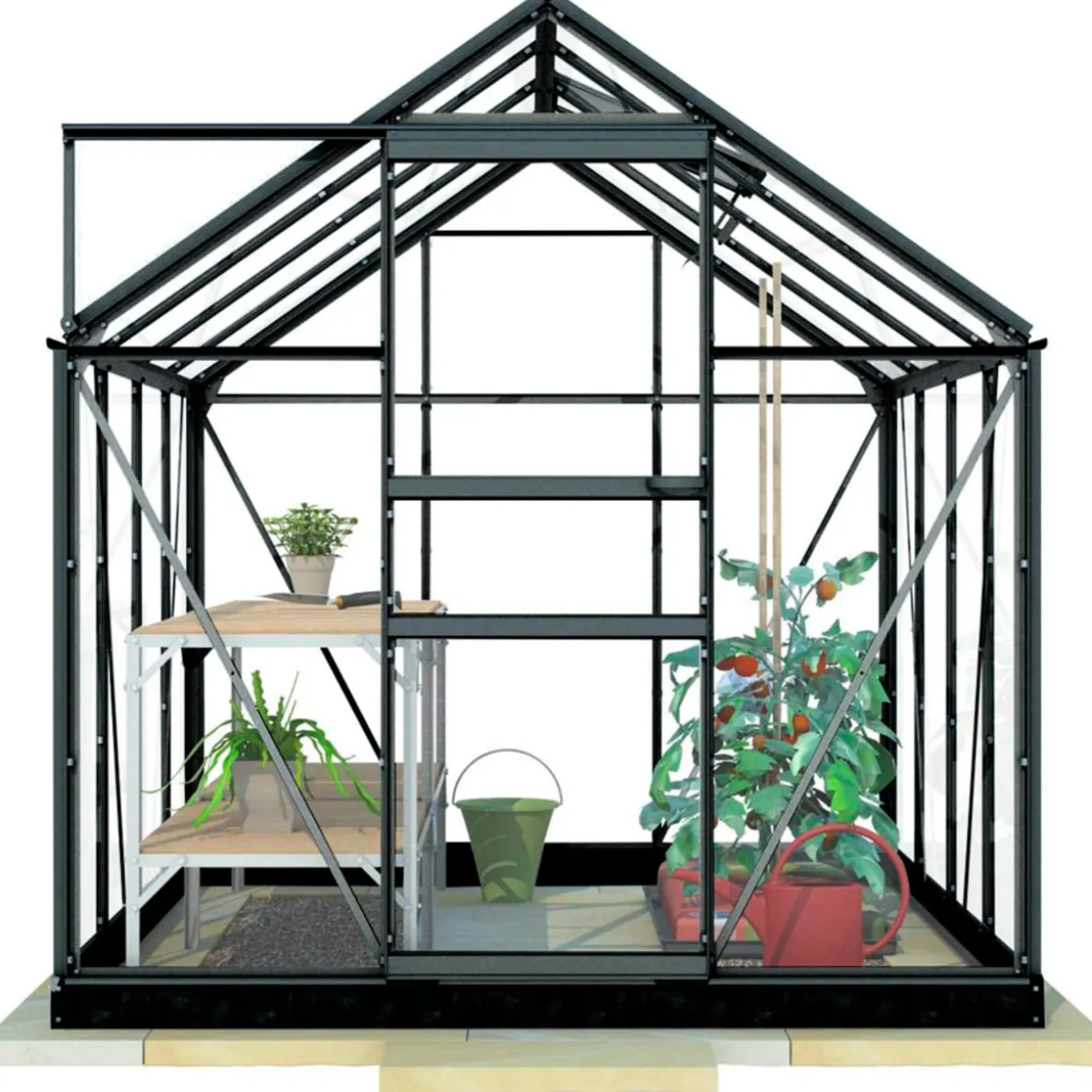 Kasvihuone Lykke Hybrid 5m2, musta