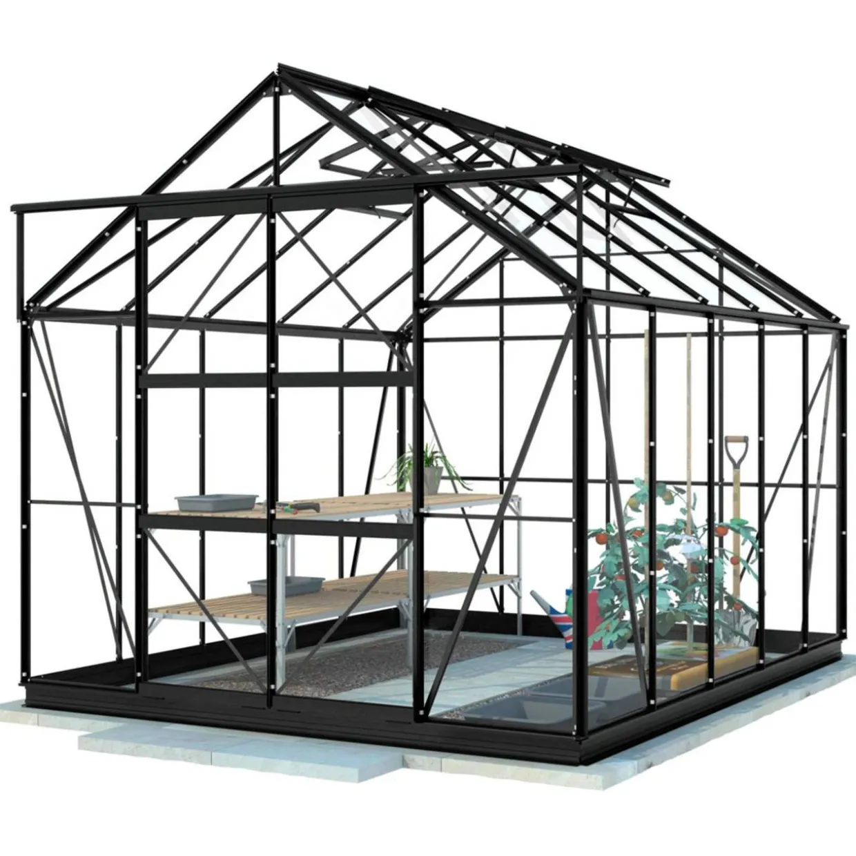 Kasvihuone Lykke Hybrid 8,2m2, musta
