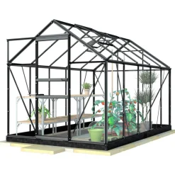 Kasvihuone Lykke Hybrid 6,2m2, musta