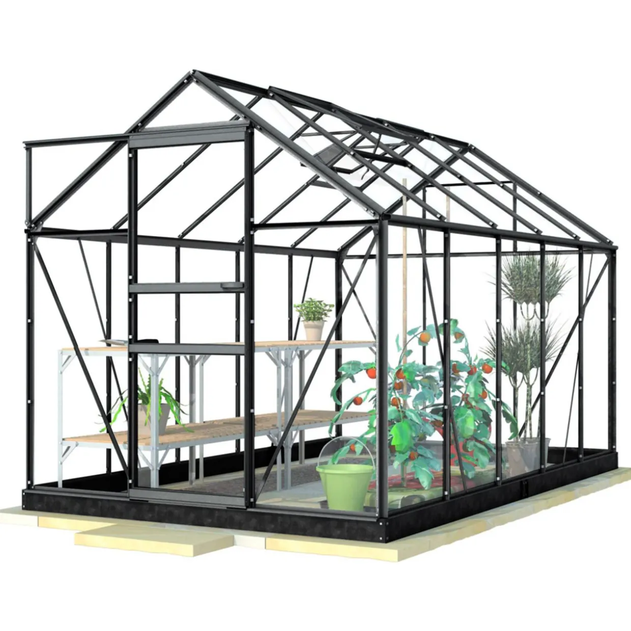 Kasvihuone Lykke PC 6,2m2, musta
