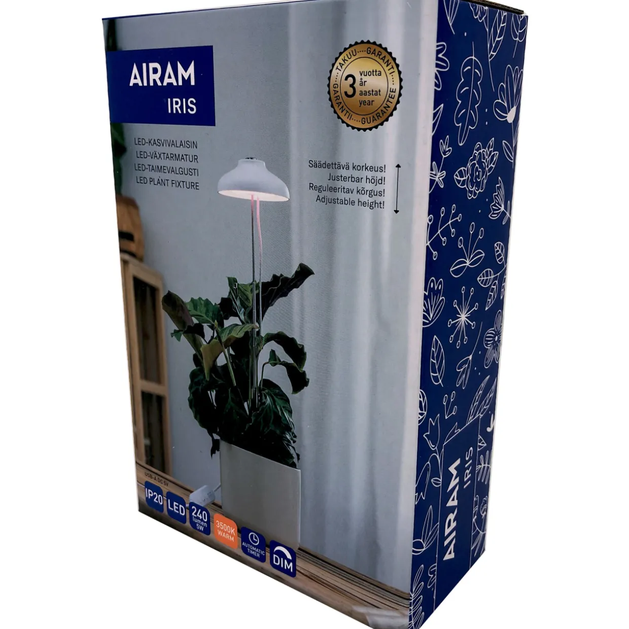 Kasvivalo Airam Iris 5W/835 240 lm valkoinen