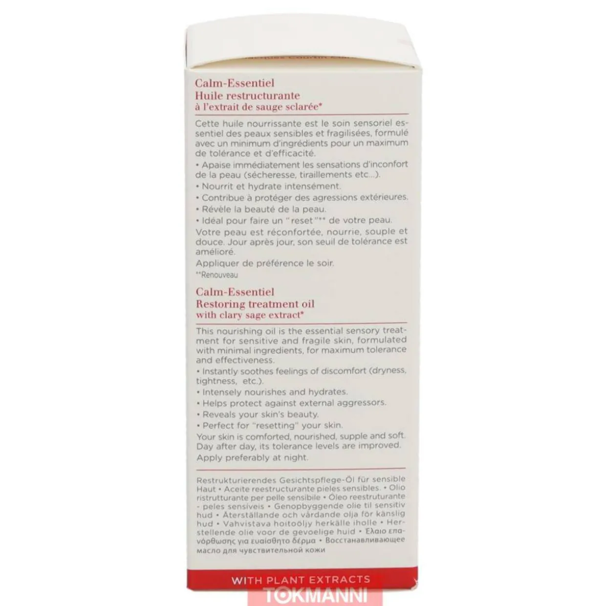 Kasvoöljy, Clarins 30 ml Calm-Essentiel Restoring Treatment