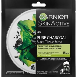 Kasvonaamio Garnier 32 g Black Tissue Pure Charcoal Black Algae