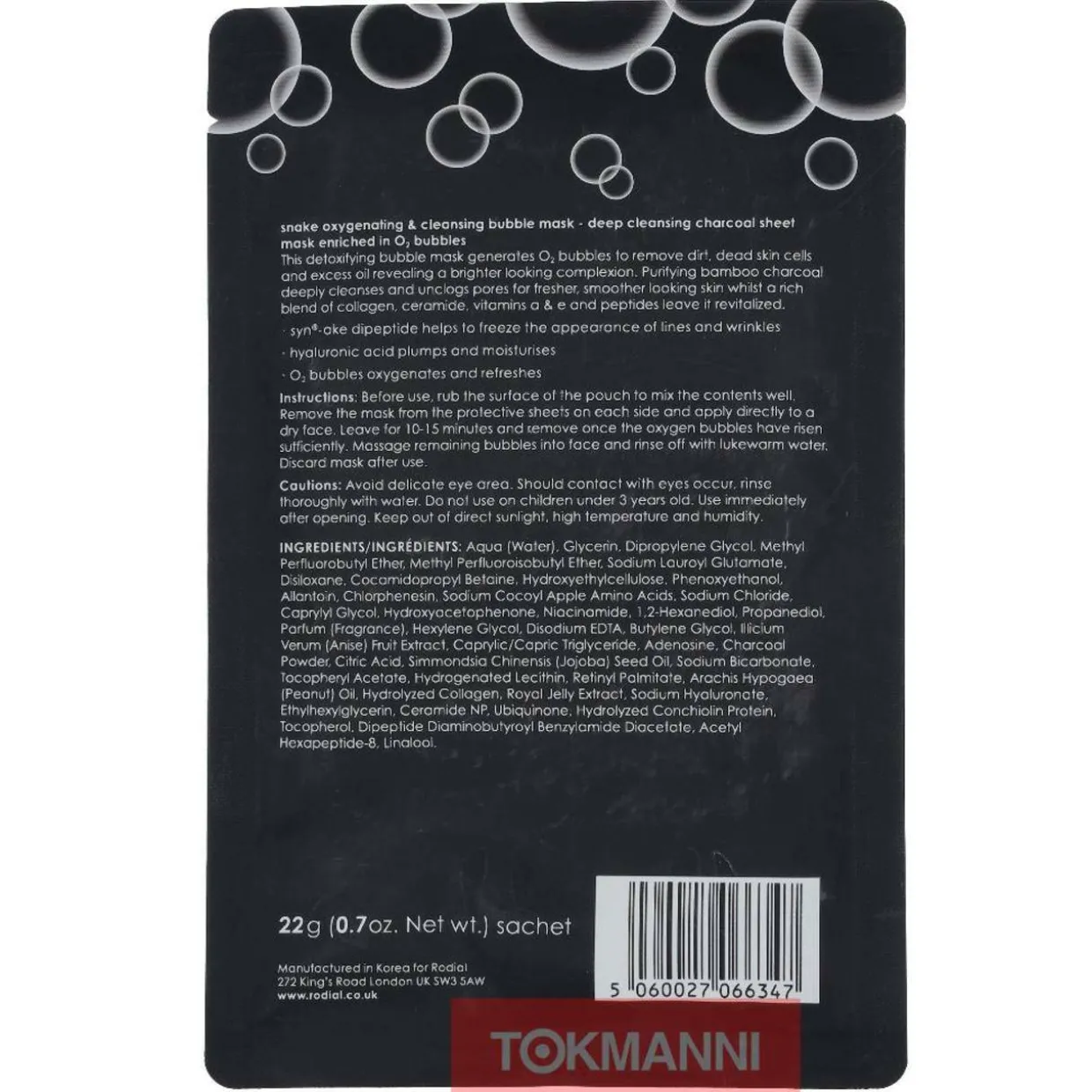 Kasvonaamio, Rodial 22 g Snake Bubble