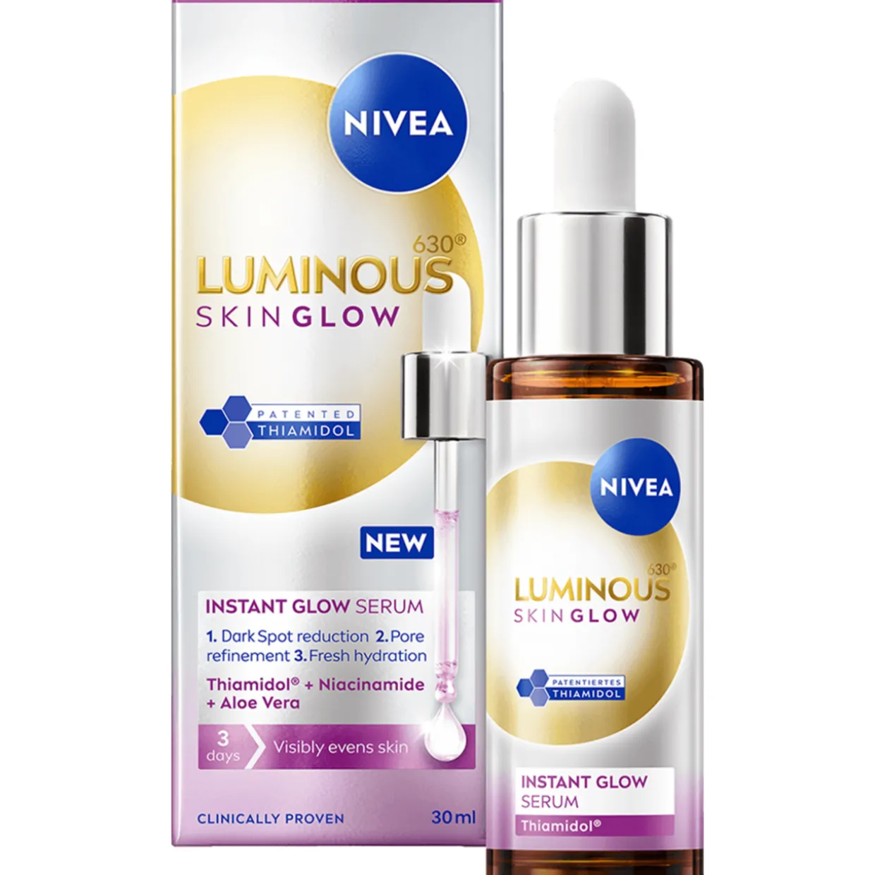 Kasvoseerumi Nivea 30 ml Luminous630 Skin Glow Instant Glow Serum