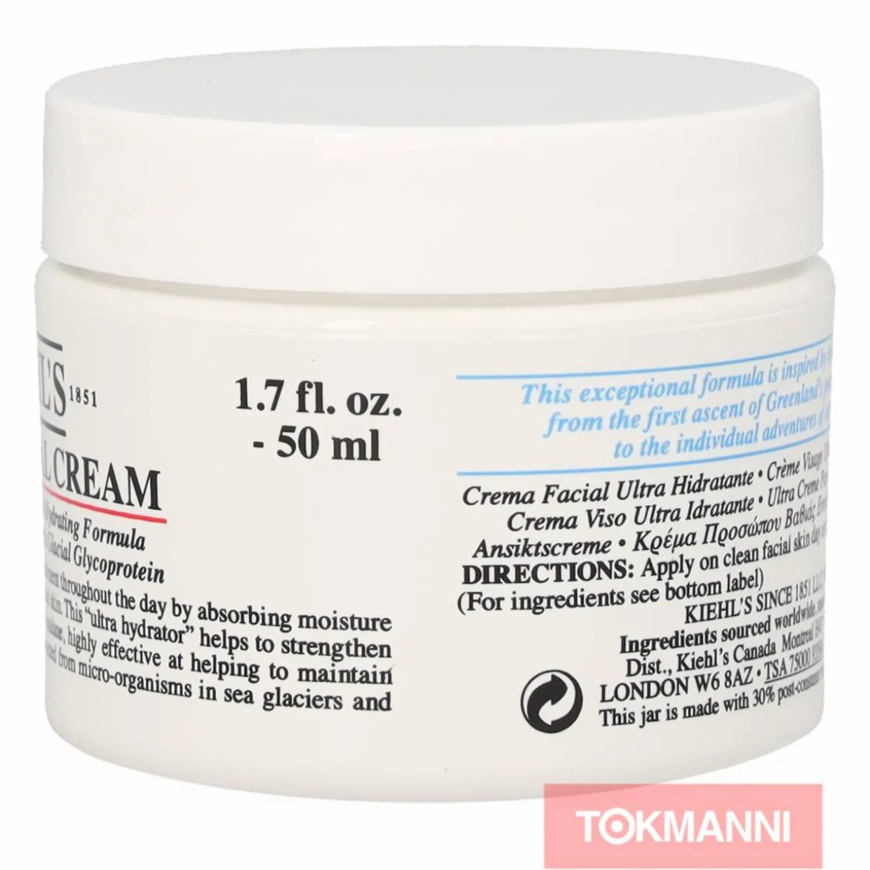 Kasvovoide, Kiehl's 50 ml Ultra Facial 24h Lightweight Hydrating Formula