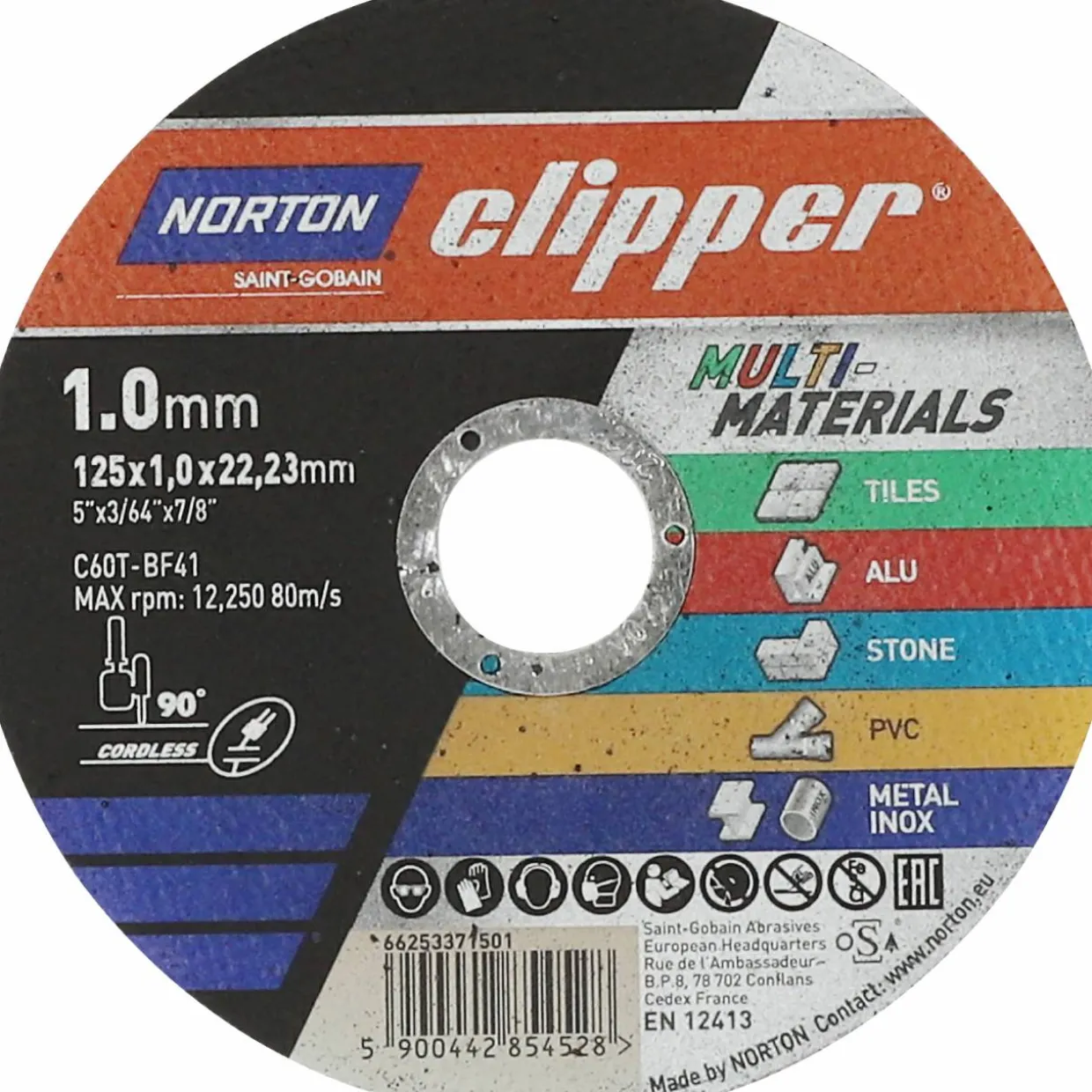 Katkaisulaikka Norton Clipper 125x1.0x22.23mm multimaterial