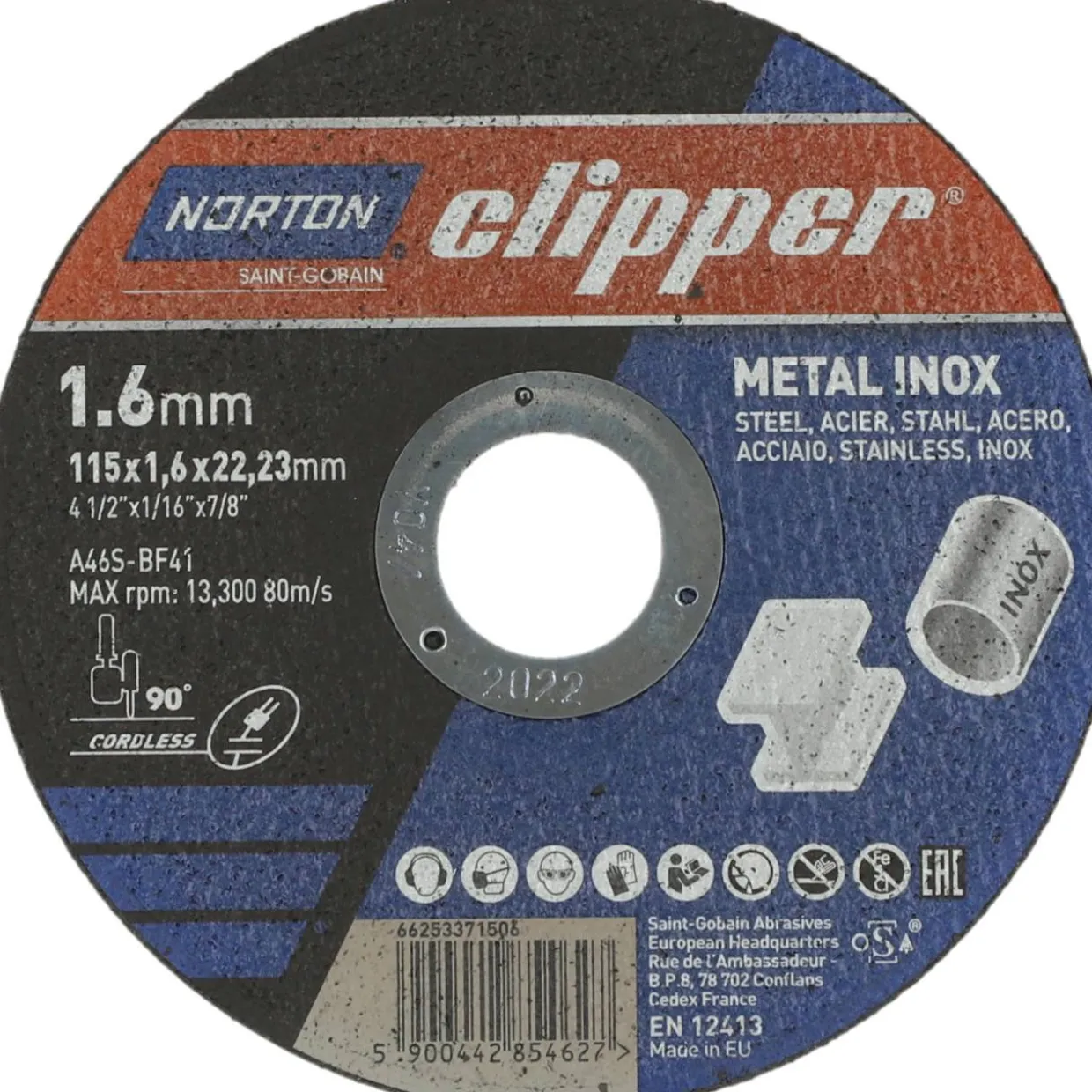 Katkaisulaikka Norton Clipper 115x1,6x22mm metal-inox