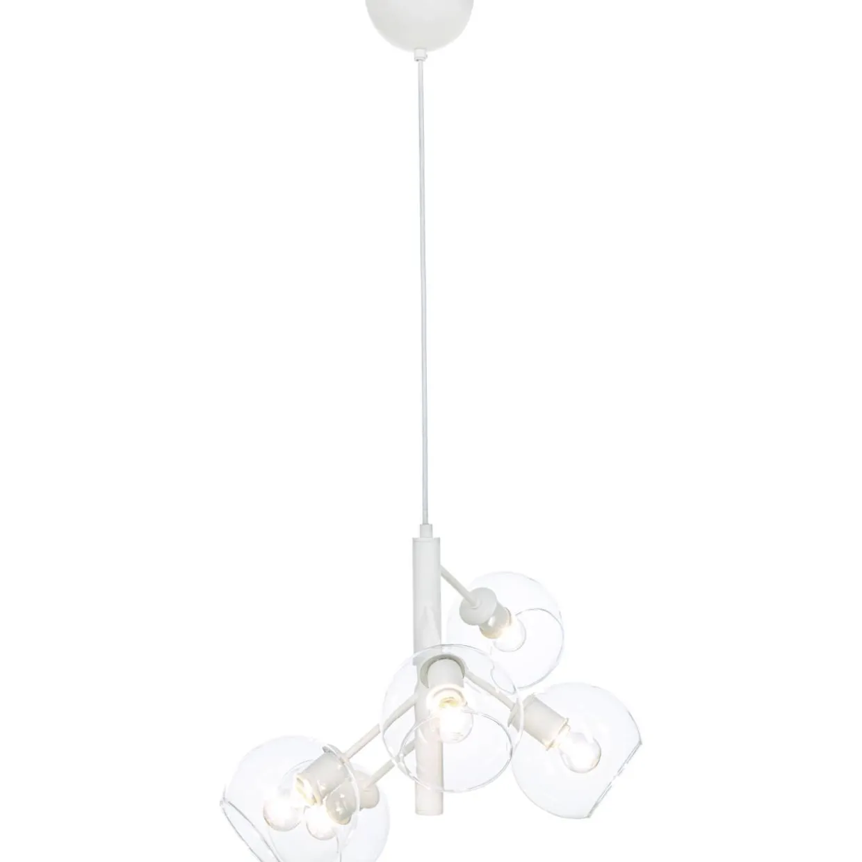 Kattovalaisin Aneta Lighting Atom 5-osainen, valkoinen/kirkas