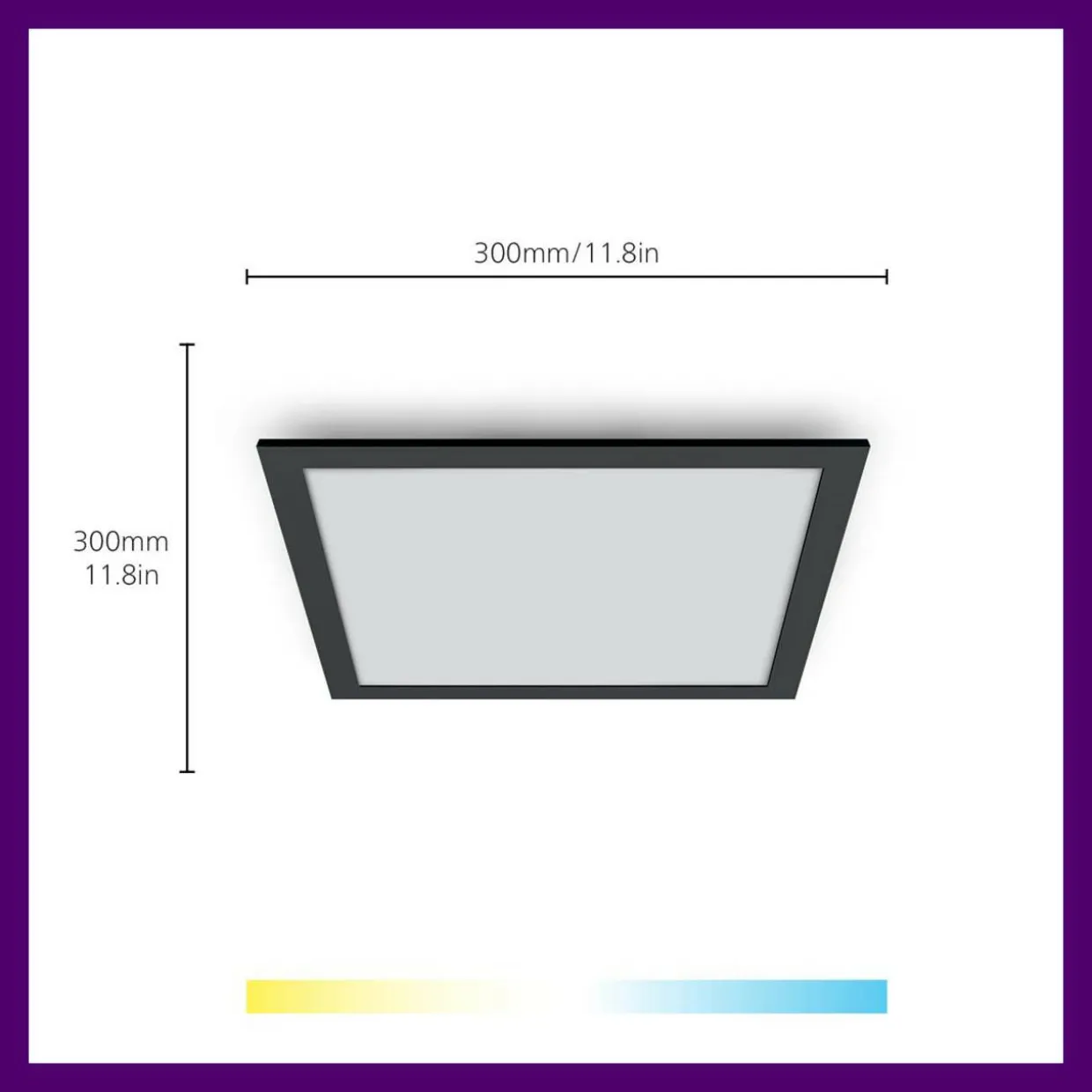 Kattovalaisin WiZ Panel musta SQ 12W 27-65K TW
