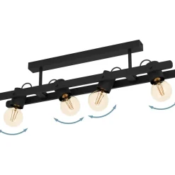 Kattovalaisin EGLO Plimsoll 4x15W 77x9,5cm musta