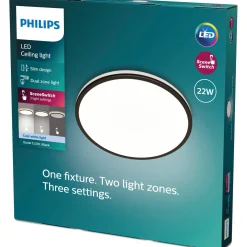 Kattovalaisin Philips Ozziet CL570 musta SceneSwitch 22W 40K