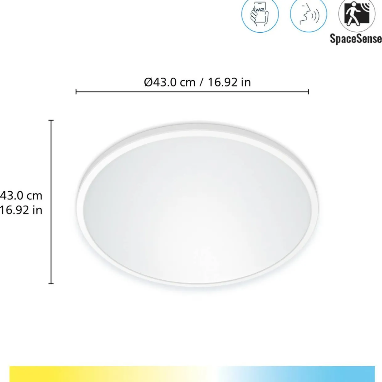 Kattovalaisin WiZ SuperSlim valkoinen 22W