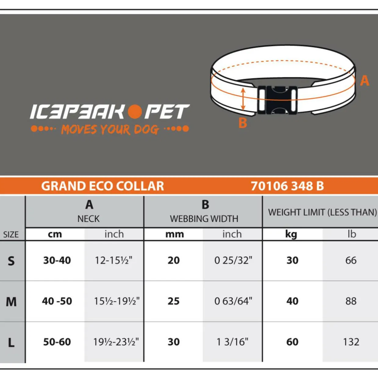 Kaulapanta Icepeak Pet Grand Eco musta/oranssi