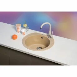 Keittiöallas Aqualine Ø 520 mm X-Granit hiekanvärinen