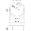 Keittiöallas Aqualine Ø 516 mm X-Granit grafiitinmusta