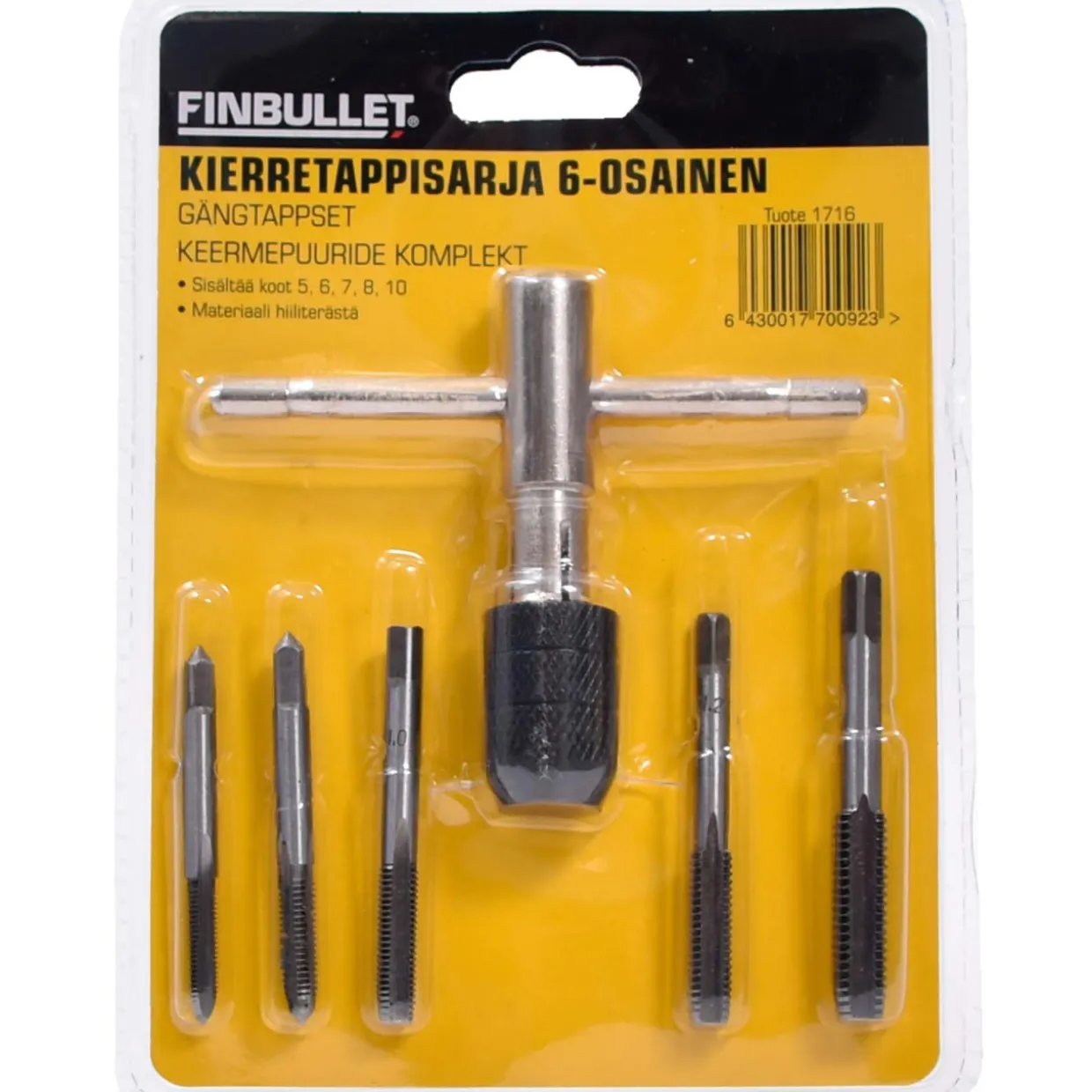 Kierretappisarja Finbullet 6-osainen 5/6/7/8/10mm