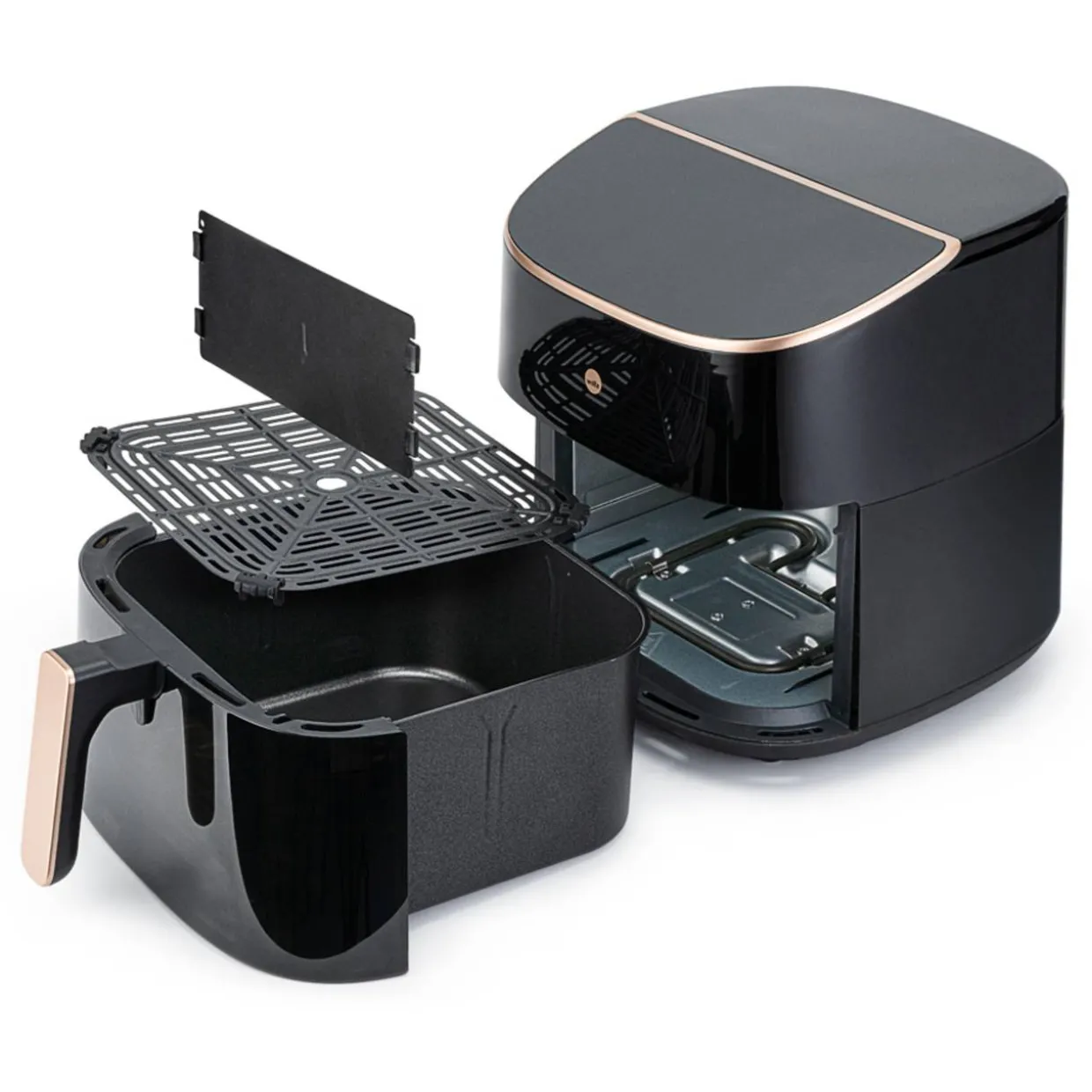 Kiertoilmakypsennin Wilfa Airfryer AFD-80SPLIT musta/ruusukulta