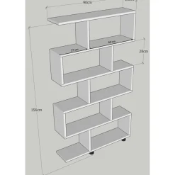 Kirjahylly Chic Home 90 x 22 x 156 cm Elina ruskea