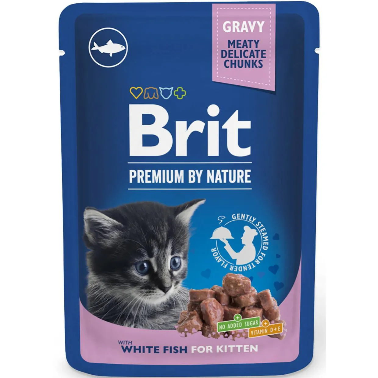 Kissanruoka Brit Premium 100 g valkoinen kala kastikkeessa pennuille