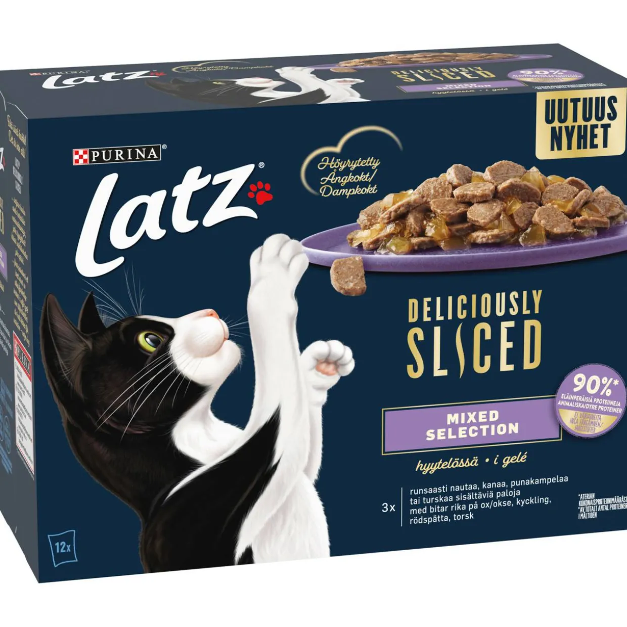 Kissanruoka Latz 12 x 80 g Deliciously Sliced Mixed lajitelma