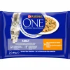 Kissanruoka Purina One 4 x 85 g Adult Minifileet kastikkeessa kanaa ja vihreitä papuja