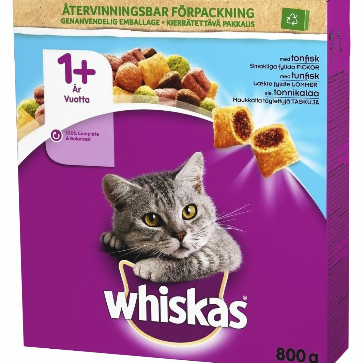Kissanruoka Whiskas 800 g 1+ tonnikala