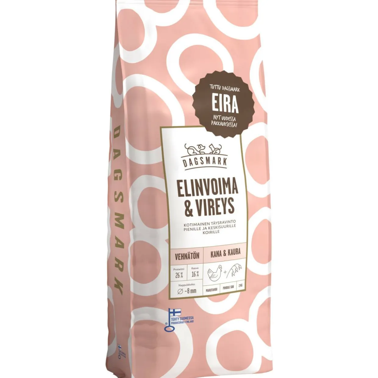 Koiranruoka Dagsmark 2 kg Elinvoima & Vireys kana-kaura