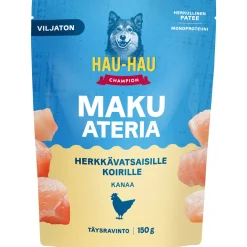 Koiranruoka Hau-Hau 150 g Makuateria herkkävatsaisille koirille kanaa