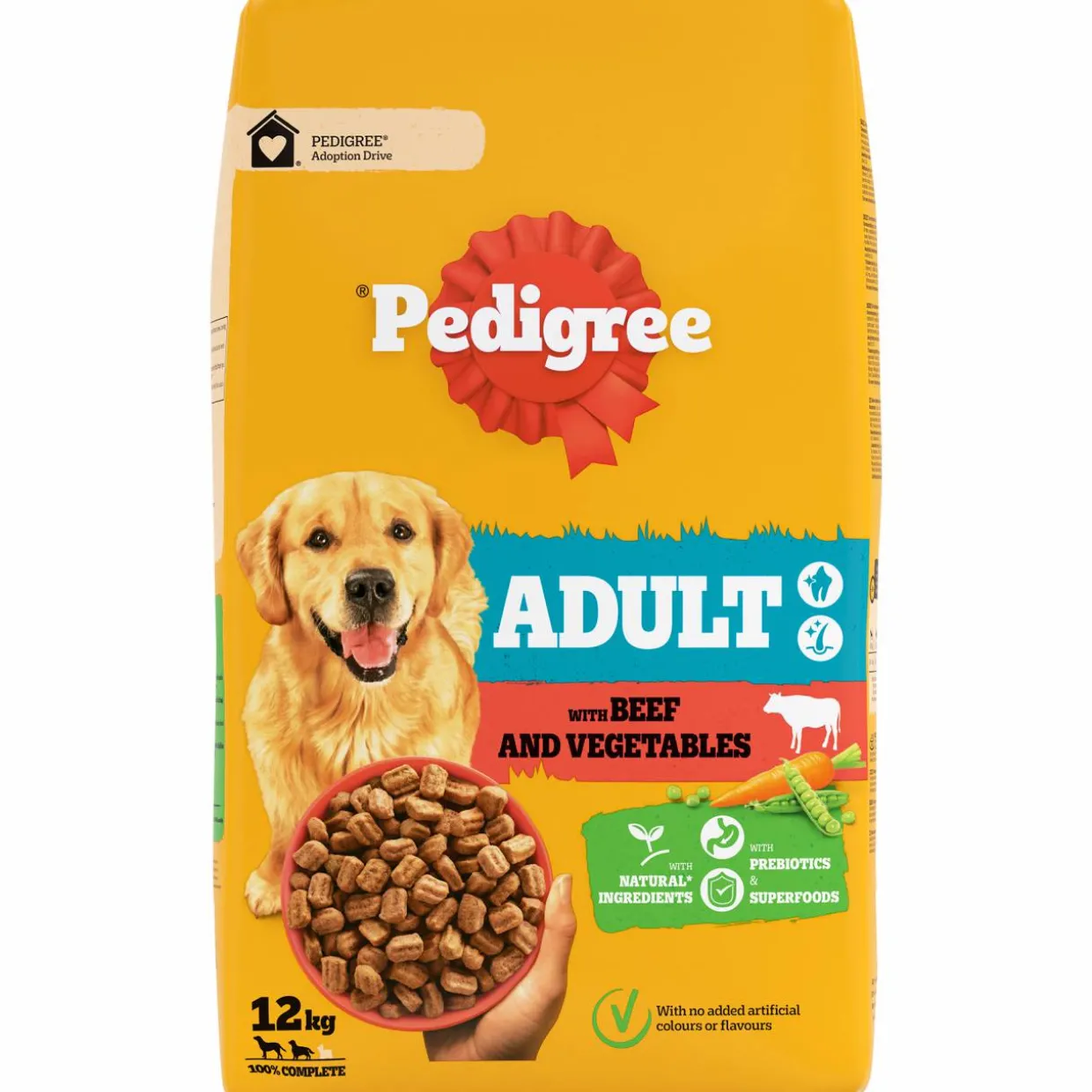 Koiranruoka Pedigree 12 kg Adult härkää ja kasviksia