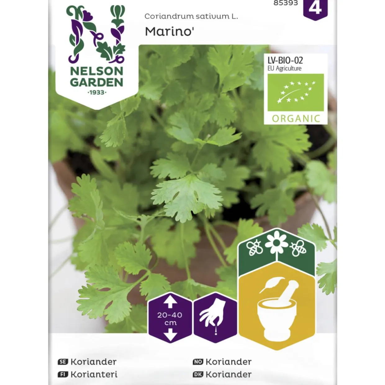 Korianteri siemen Nelson Garden Basic Marino Organic