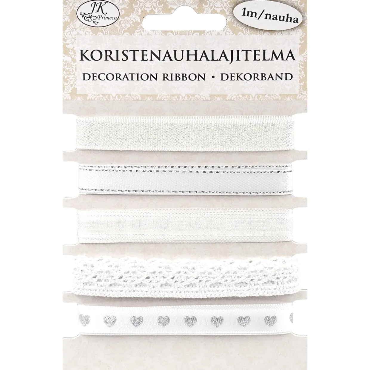 Koristenauha kimalle valk lajitelma