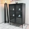 Korkea lasiovikaappi Tenstar 80 x 40 x 120 cm Siera musta
