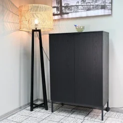 Korkea ovikaappi Tenstar 80 x 40 x 120 cm Siera musta