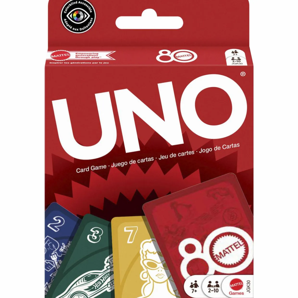 Korttipeli UNO Mattel 80v juhlapainos