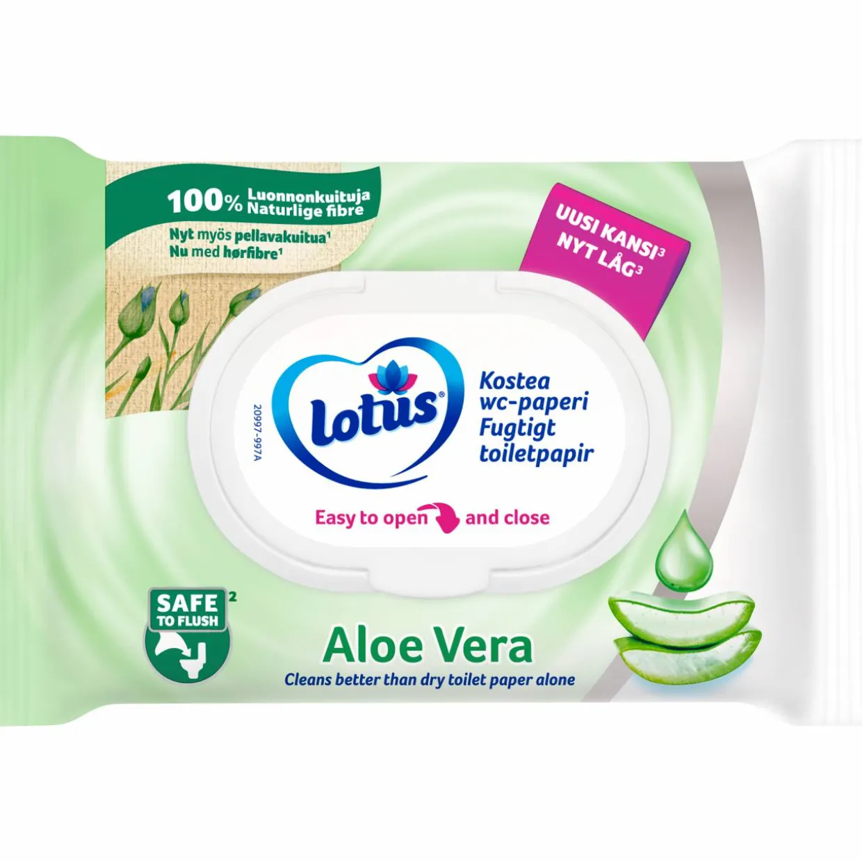Kostea WC-paperi Lotus 42 kpl Aloe Vera