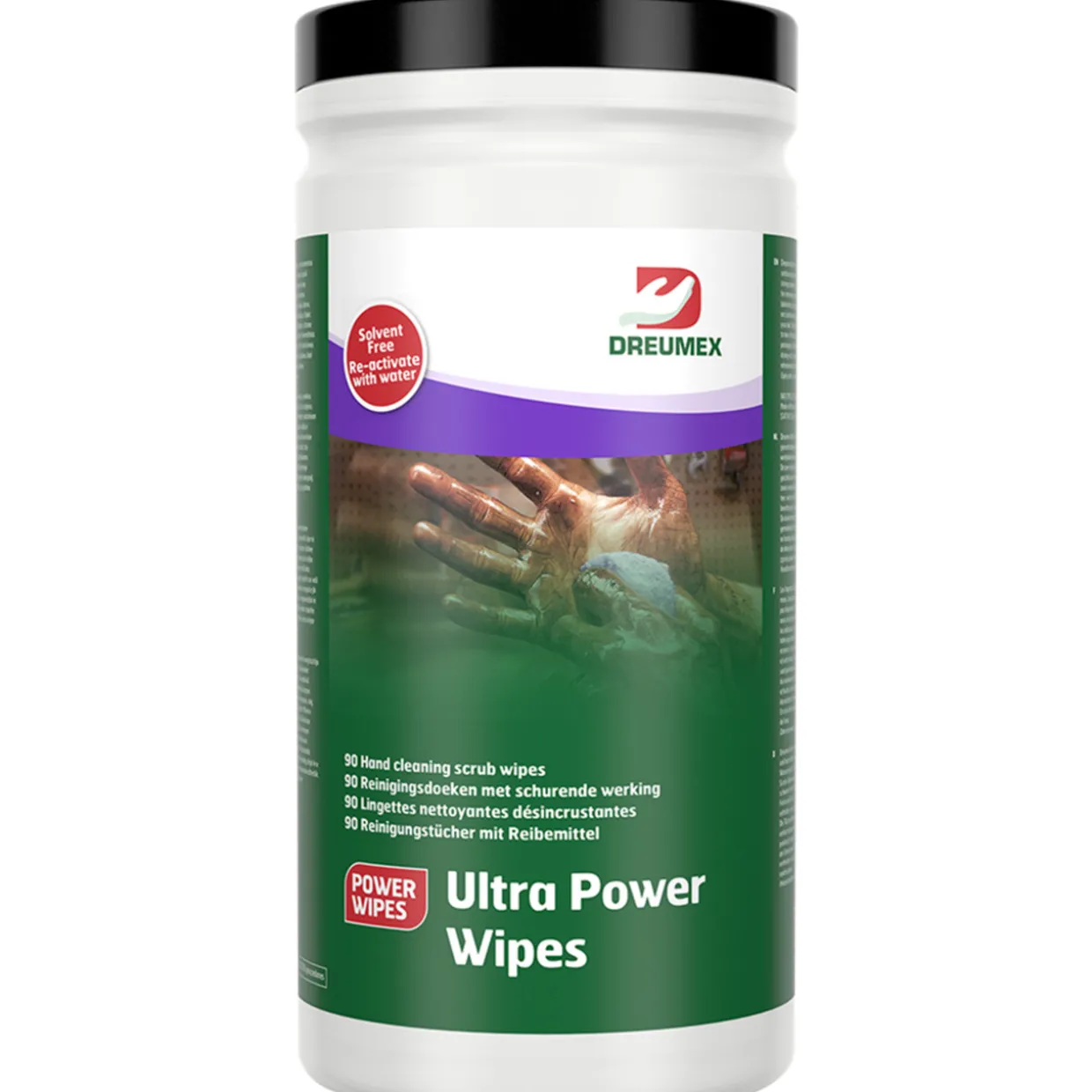 Käsienpuhdistuspyyhe Dreumex Power Wipes, 90 kpl
