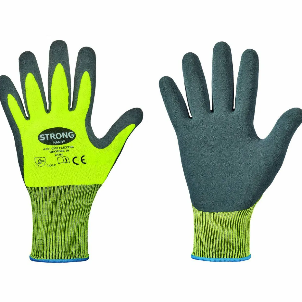 Käsine Stronghand latex-pinta saumaton kelt 13G