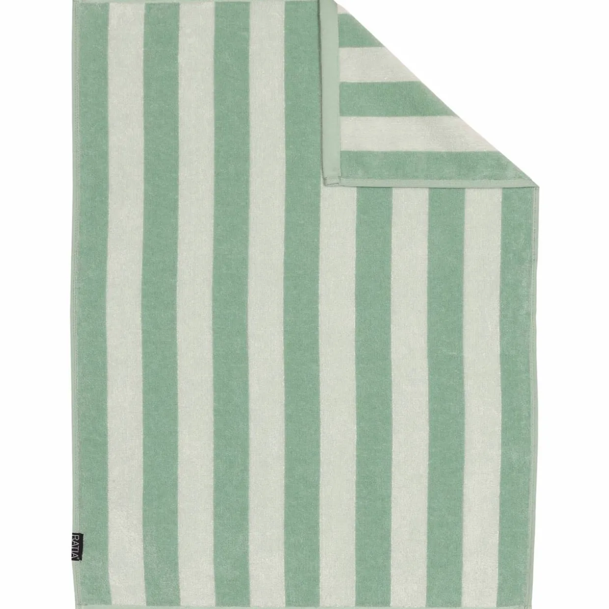 Käsipyyhe Ratia 50 x 70 cm Raita vihreä/luonnonvalkoinen