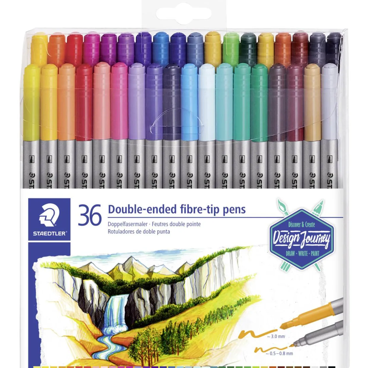 Kuitukärkikynä Staedtler 36 kpl kaksipäinen
