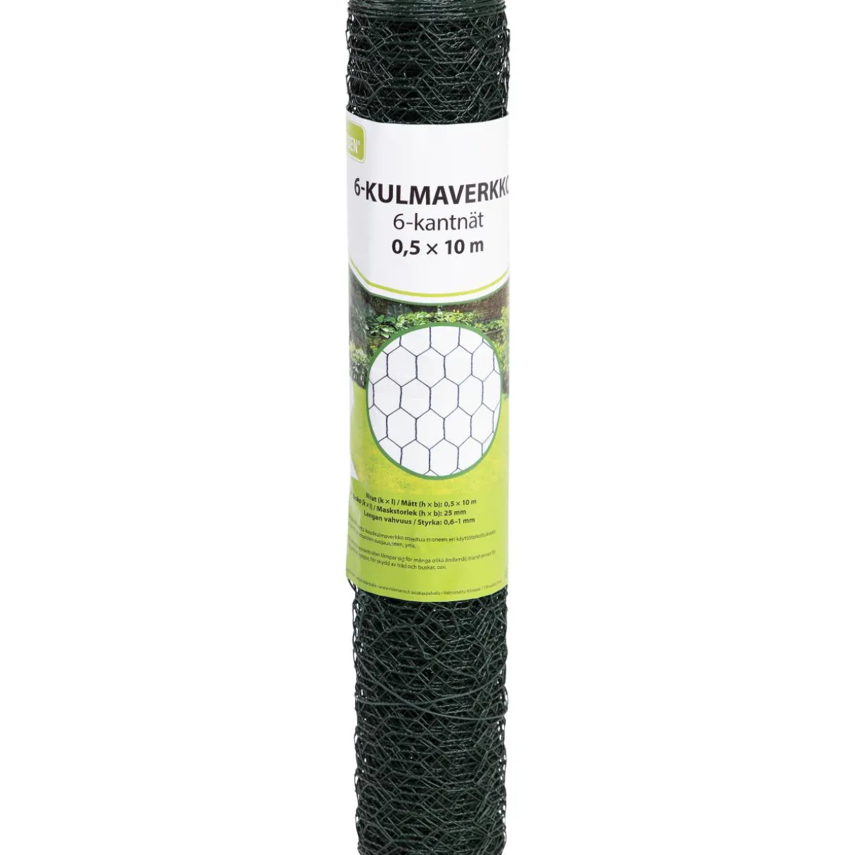 6-kulma verkko PVC 0,5 x 10 m HEX