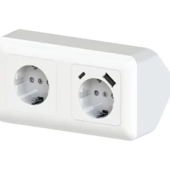 Kulmapistorasia 2-osainen + USB A+C
