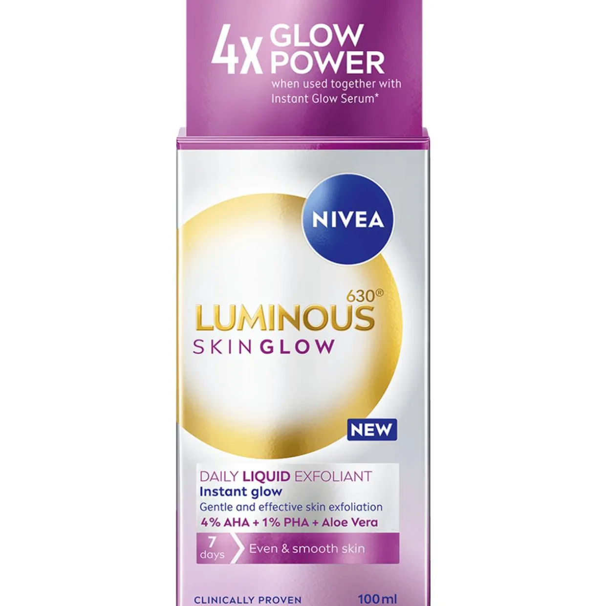 Kuoriva hoitoneste Nivea 100 ml Luminous630 Skin Glow Daily Liquid Exfoliant