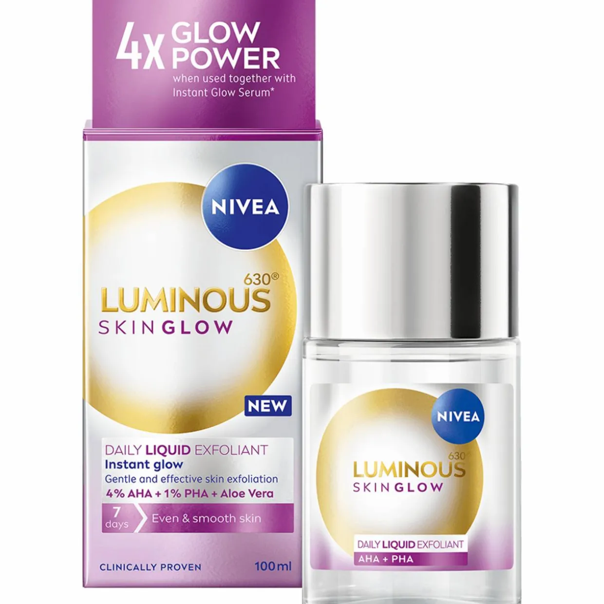 Kuoriva hoitoneste Nivea 100 ml Luminous630 Skin Glow Daily Liquid Exfoliant